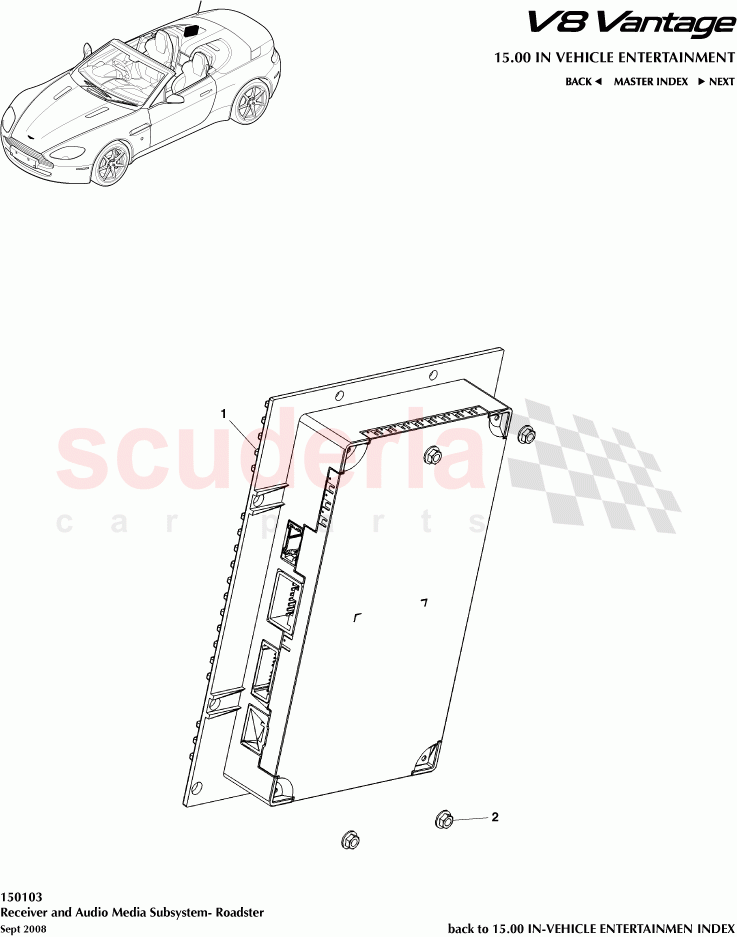 Receiver and Audio Media Subsystem (Roadster) of Aston Martin Aston Martin V8 Vantage (upto 2016)
