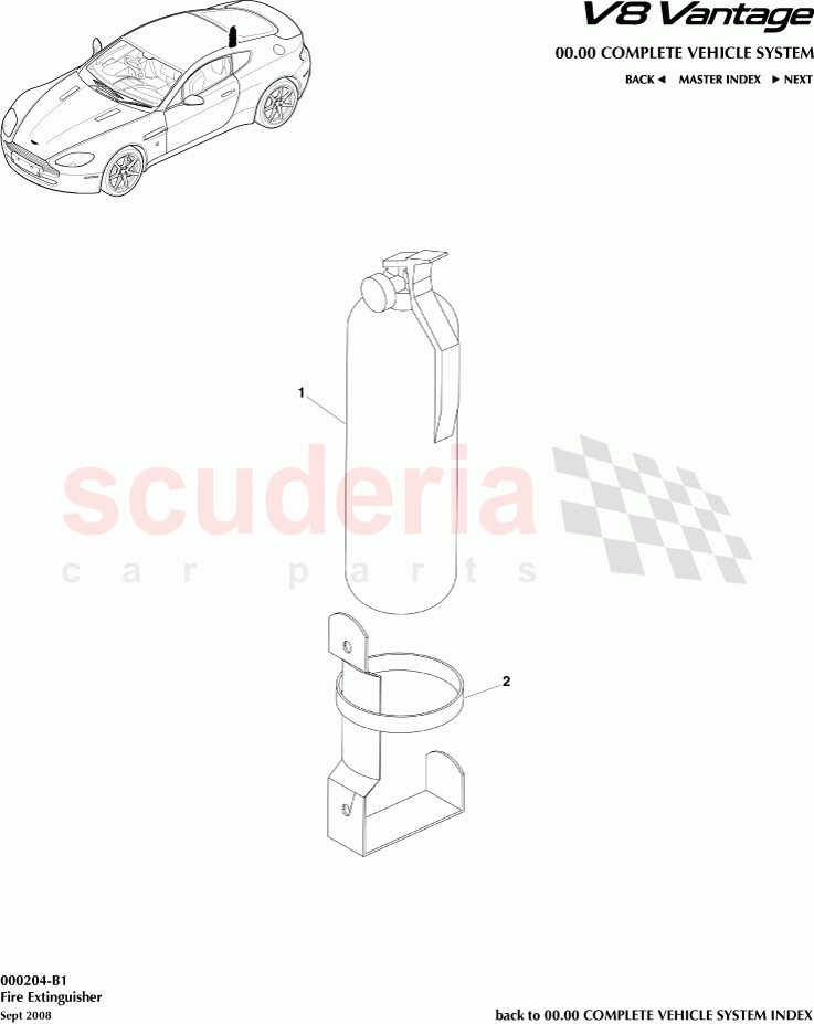 Fire Extinguisher of Aston Martin Aston Martin V8 Vantage (upto 2016)