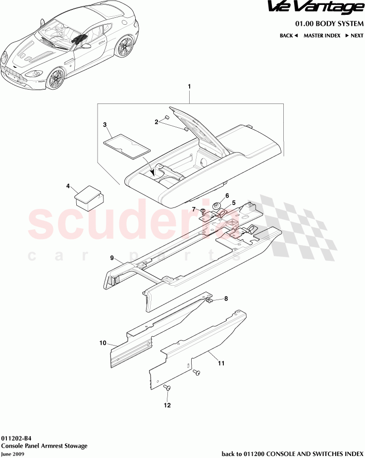Console Panel Armrest Stowage of Aston Martin Aston Martin V12 Vantage (upto 2016)