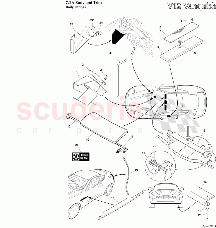 Body Fittings 1 of Aston Martin Aston Martin Vanquish (2001-2007)