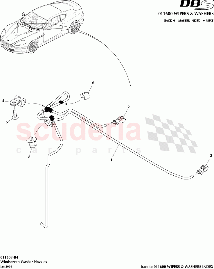 Windscreen Washer Nozzles of Aston Martin Aston Martin DBS V12
