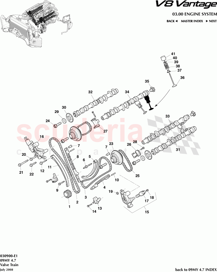Valve Train of Aston Martin Aston Martin V8 Vantage (upto 2016)