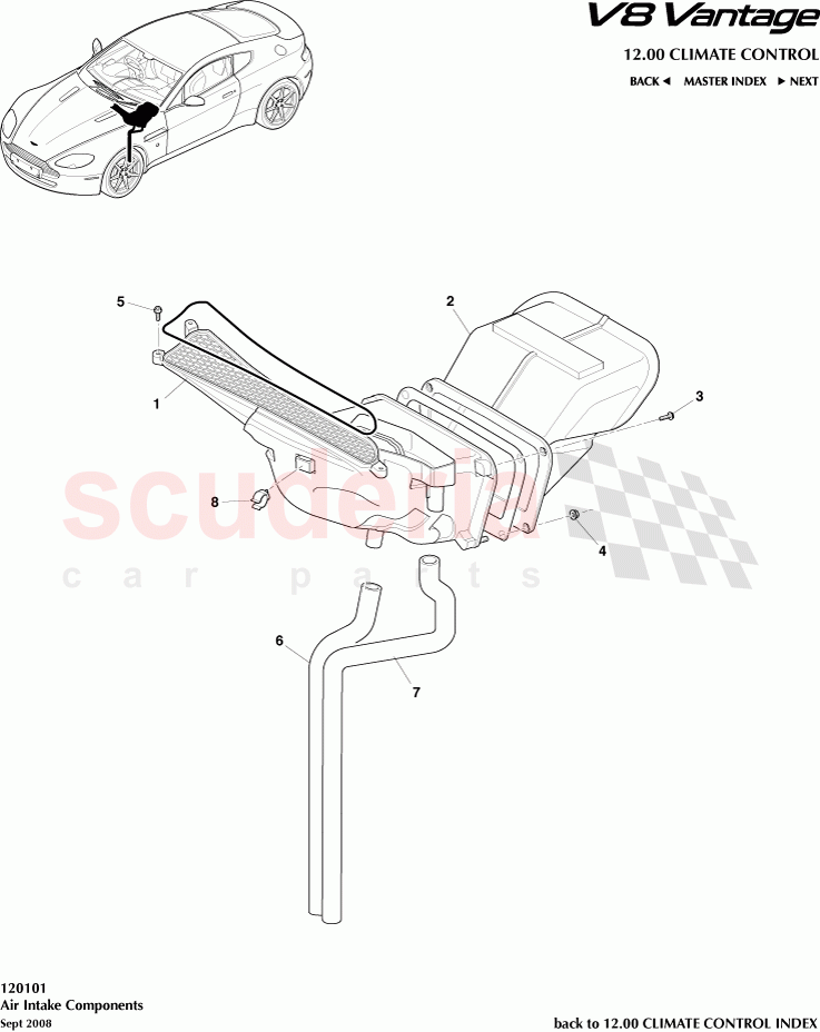 Air Intake Components of Aston Martin Aston Martin V8 Vantage (upto 2016)