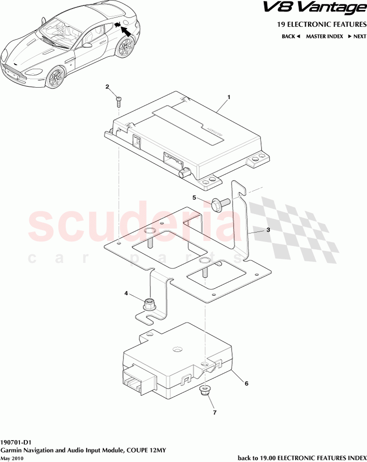Garmin Navigation and Audio Input Module (Coupe) (2012) of Aston Martin Aston Martin V8 Vantage (upto 2016)