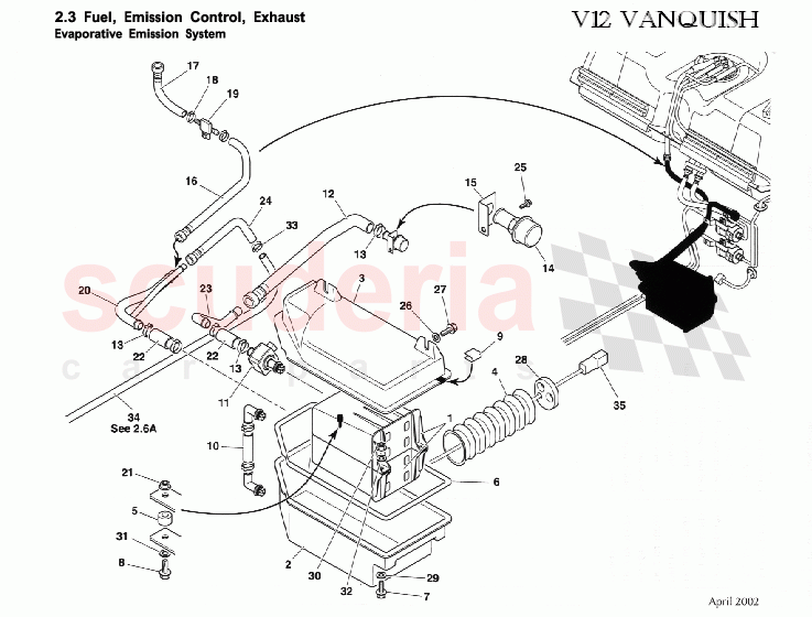 Evaporative Emission System of Aston Martin Aston Martin Vanquish (2001-2007)
