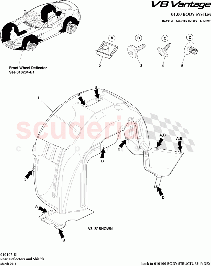 Rear Deflectors and Shields of Aston Martin Aston Martin V8 Vantage (upto 2016)