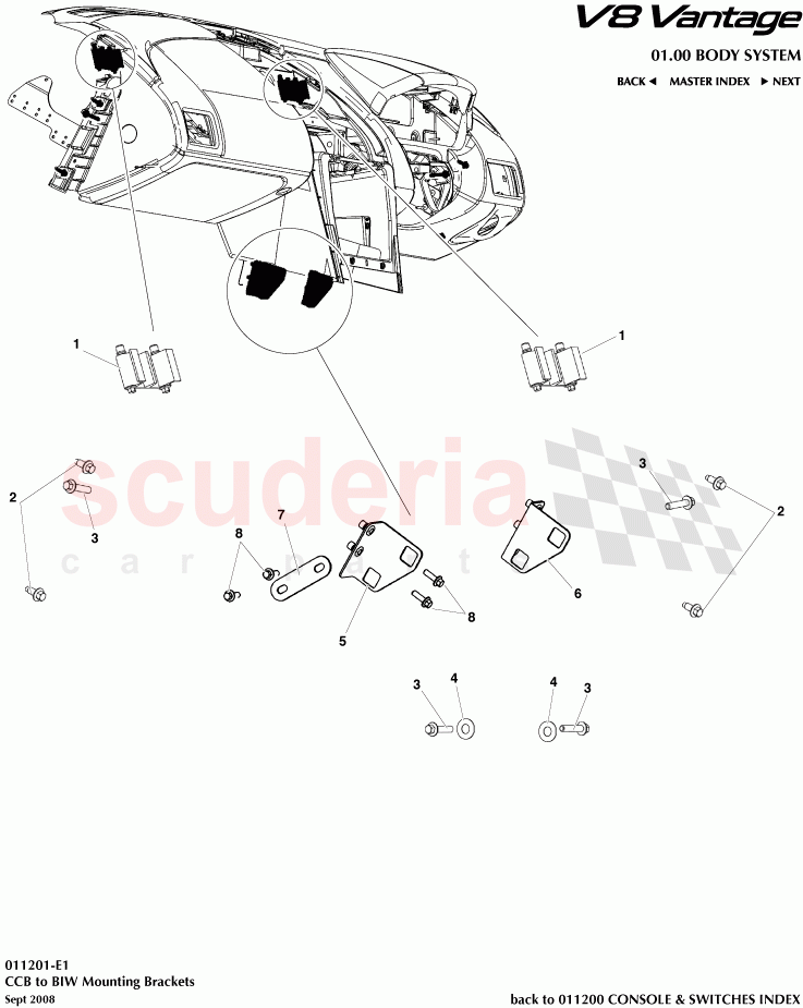 CCB to BIW Mounting Brackets of Aston Martin Aston Martin V8 Vantage (upto 2016)