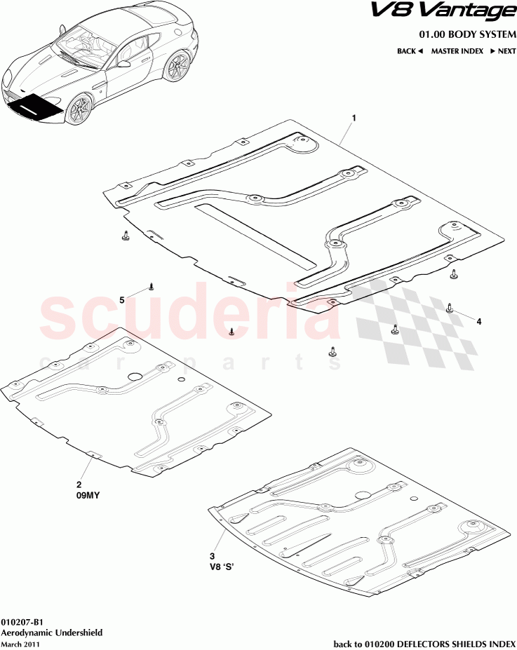 Aerodynamic Undershield of Aston Martin Aston Martin V8 Vantage (upto 2016)