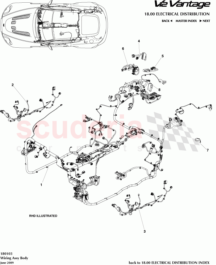 Wiring Assembly Body of Aston Martin Aston Martin V12 Vantage (upto 2016)