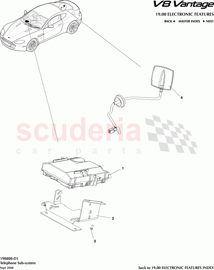 Telephone Subsystem of Aston Martin Aston Martin V8 Vantage (upto 2016)