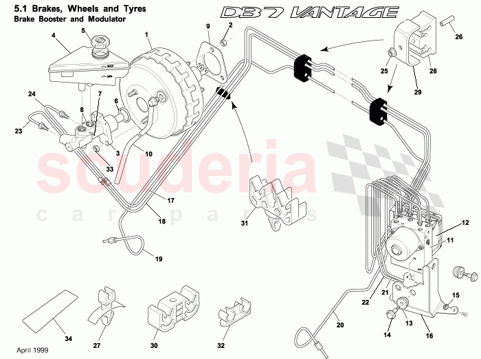 Brake Booster and Modulator of Aston Martin Aston Martin DB7 Vantage