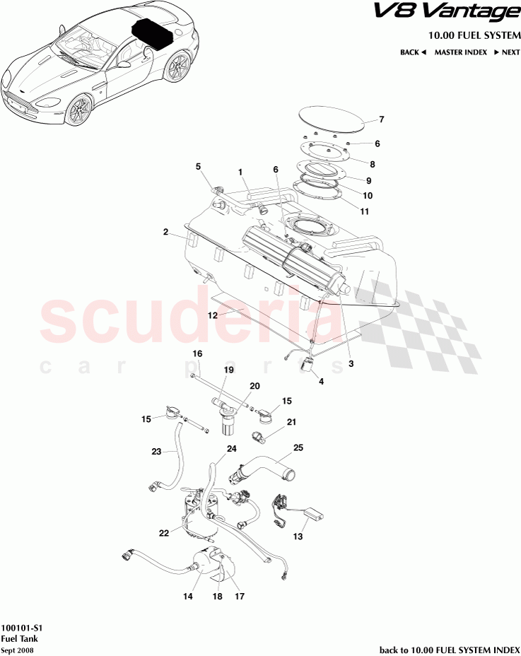 Fuel Tank of Aston Martin Aston Martin V8 Vantage (upto 2016)