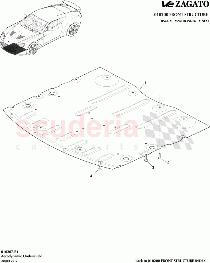 Aerodynamic Undershield of Aston Martin Aston Martin V12 Zagato