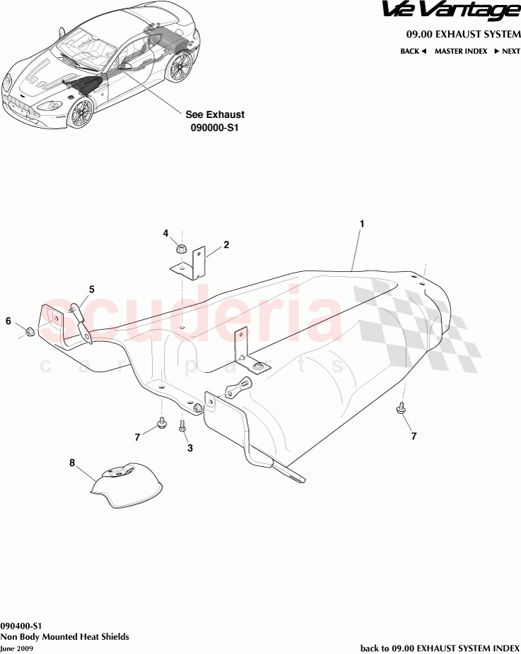 Non Body Mounted Heat Shields of Aston Martin Aston Martin V12 Vantage (upto 2016)