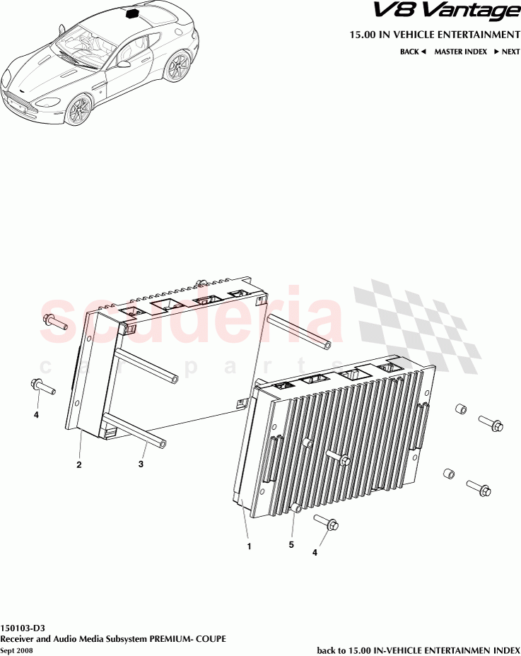 Receiver and Audio Media Subsystem PREMIUM (Coupe) of Aston Martin Aston Martin V8 Vantage (upto 2016)