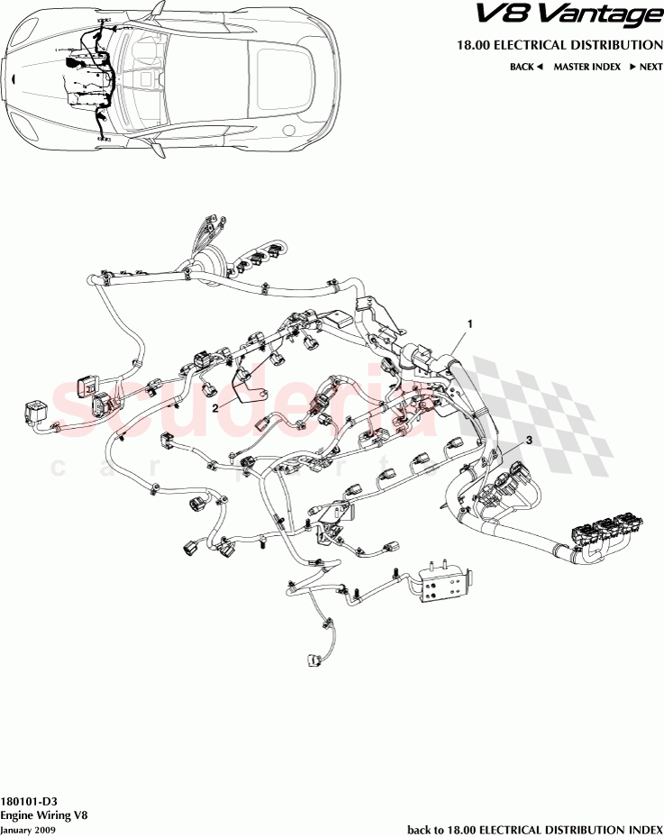 Engine Wiring V8 of Aston Martin Aston Martin V8 Vantage (upto 2016)