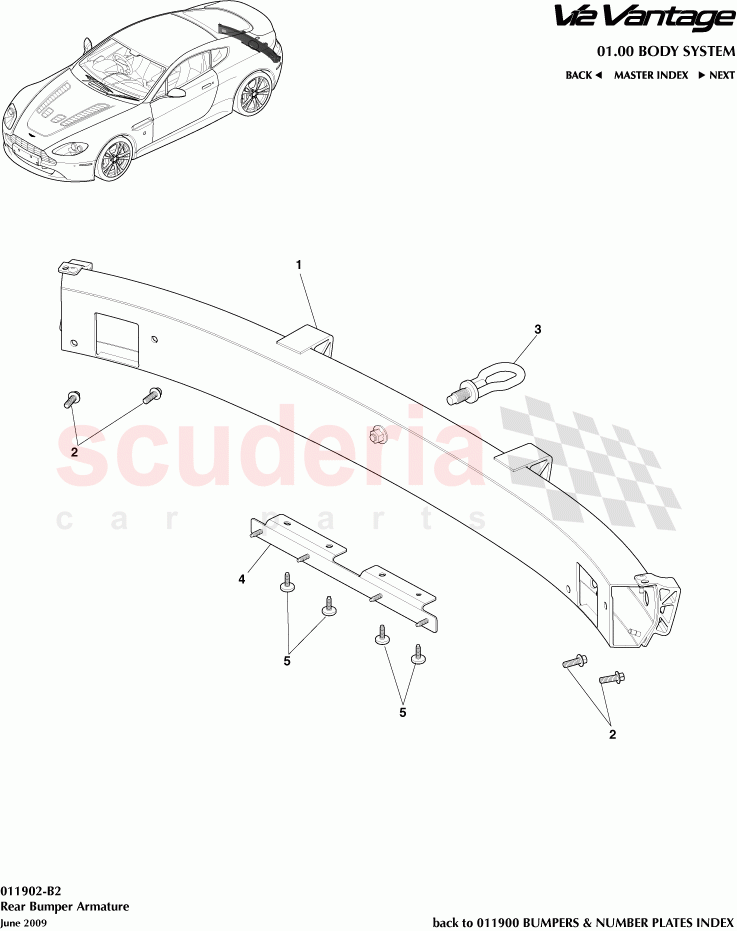 Rear Bumper Armature of Aston Martin Aston Martin V12 Vantage (upto 2016)