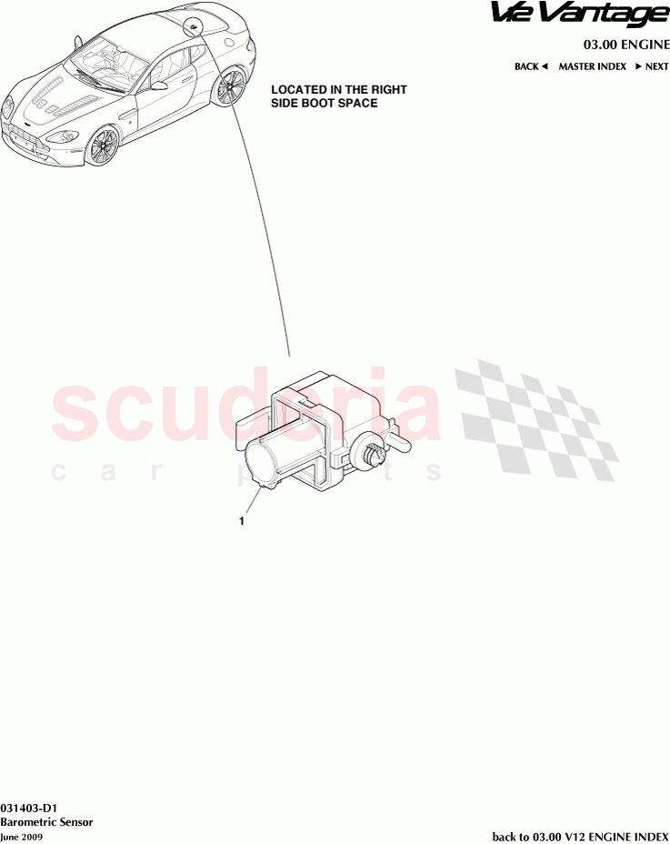 Barometric Sensor of Aston Martin Aston Martin V12 Vantage (upto 2016)