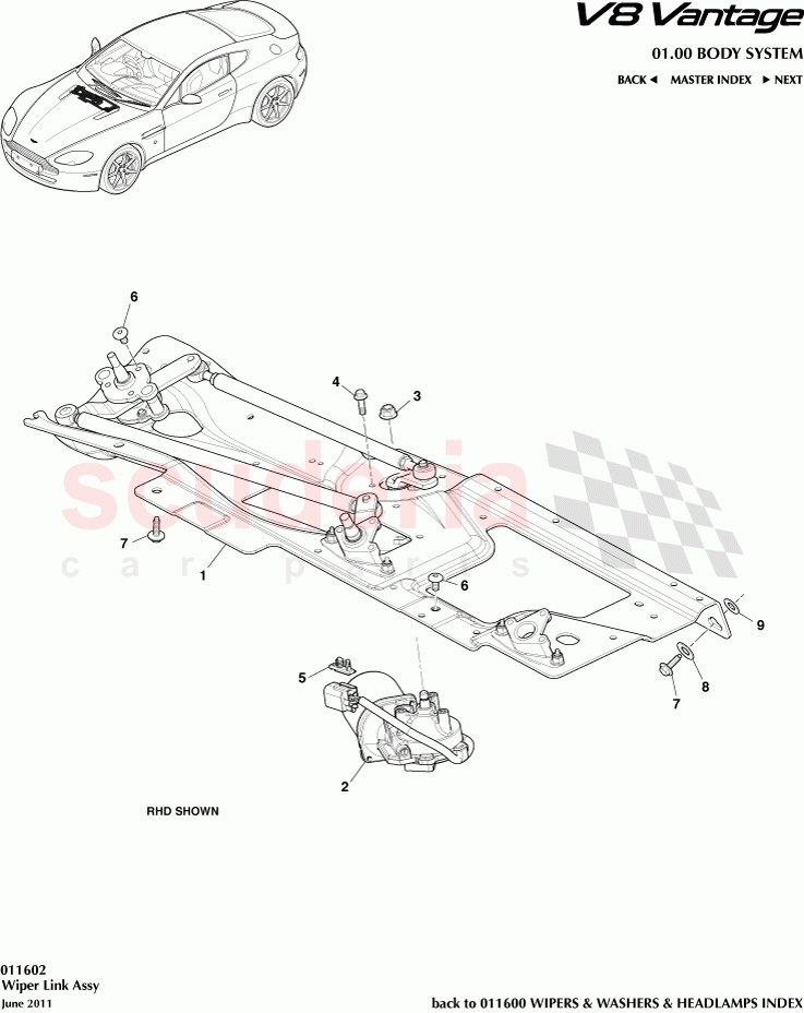 Wiper Link Assembly of Aston Martin Aston Martin V8 Vantage (upto 2016)