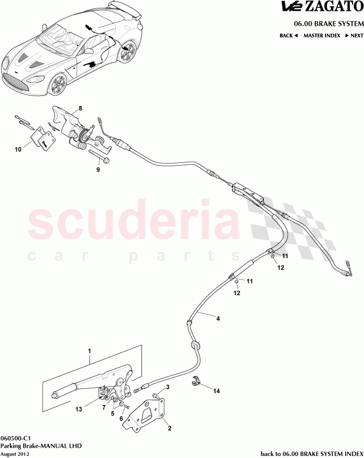 Parking Brake-MANUAL LHD of Aston Martin Aston Martin V12 Zagato