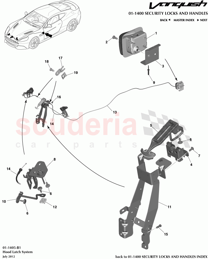 Hood Latch System of Aston Martin Aston Martin Vanquish (2012+)
