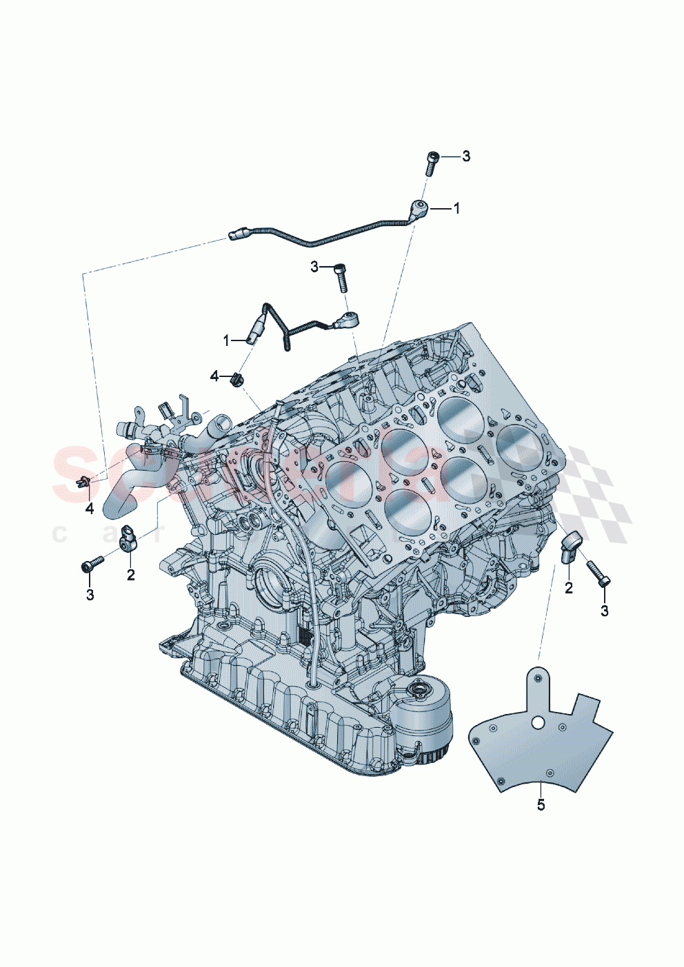 Knock sensor knock sensor with wiring harness of Bentley Bentley New Continental Convertible (2019-2024)