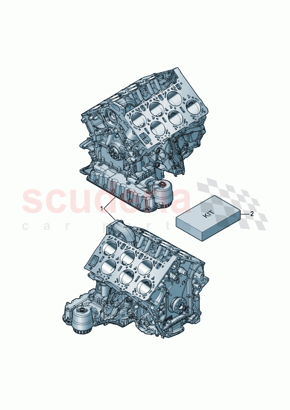 short engine with crankshaft, pistons, oil pump and oil sump of Bentley Bentley New Continental Convertible (2019-2024)
