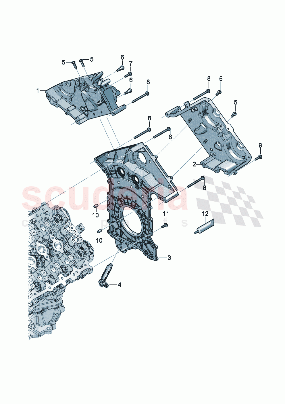 Cover for timing chain Sealing flange of Bentley Bentley New Continental Convertible (2019-2024)