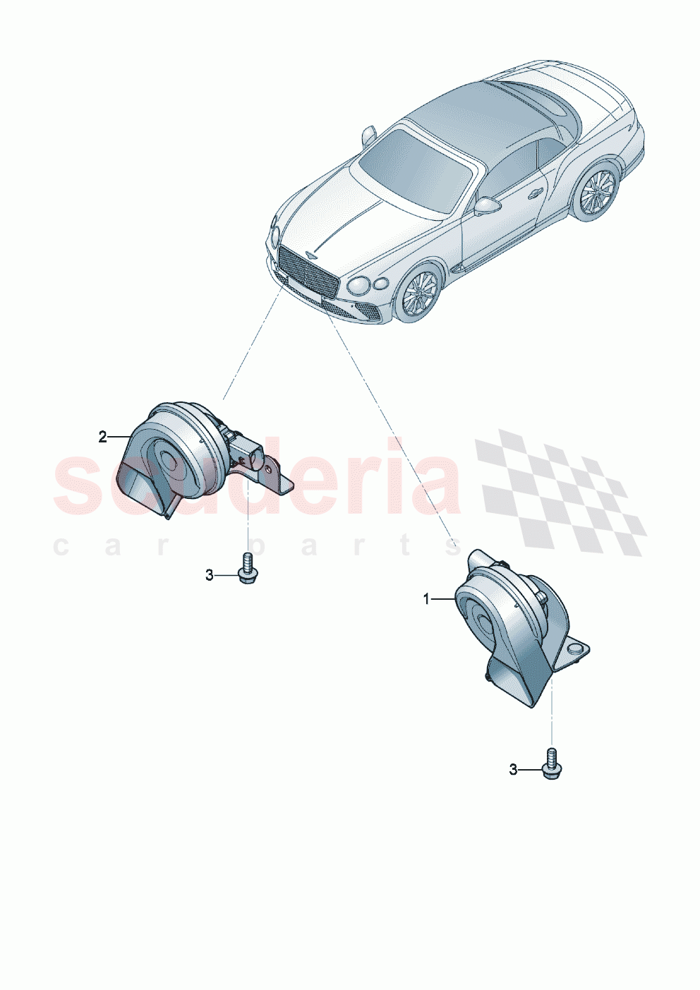high volume horn of Bentley Bentley New Continental Convertible (2019-2024)