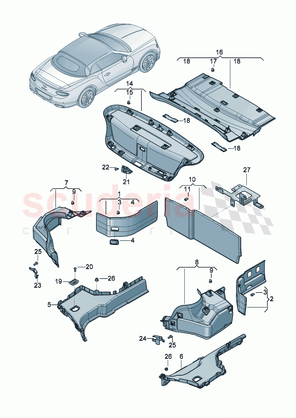 Luggage compartment trim of Bentley Bentley New Continental Convertible (2019-2024)
