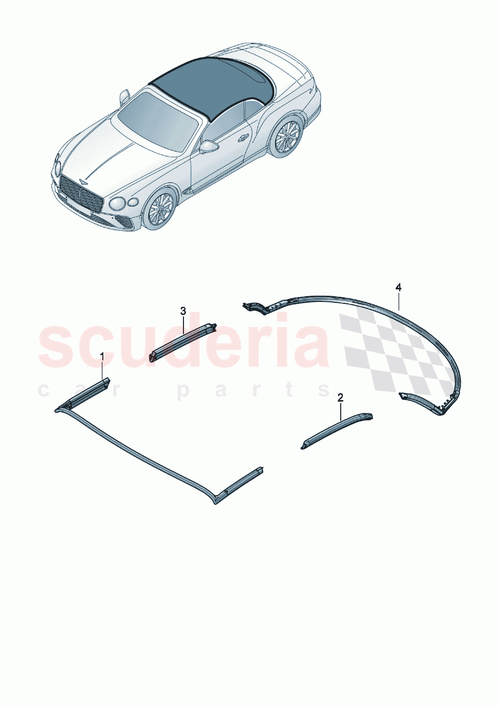 roof frame seal of Bentley Bentley New Continental Convertible (2019-2024)
