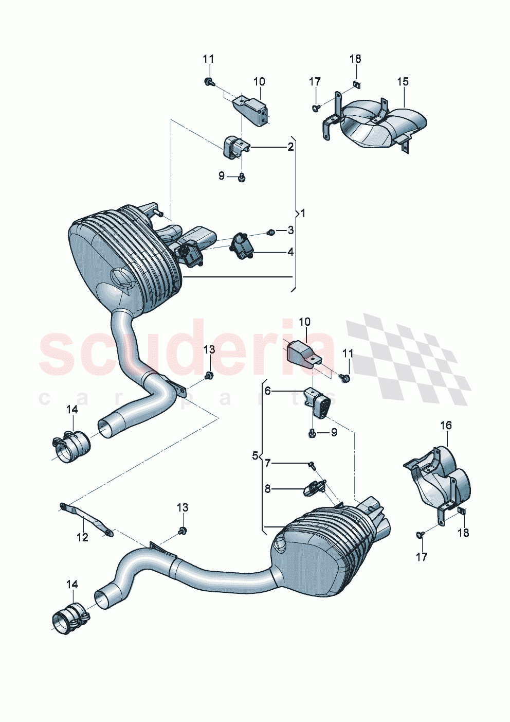 Rear silencer with exhaust flap Trim for exhaust tail pipe D >> - MJ 2022 of Bentley Bentley New Continental GT (2019-2024)
