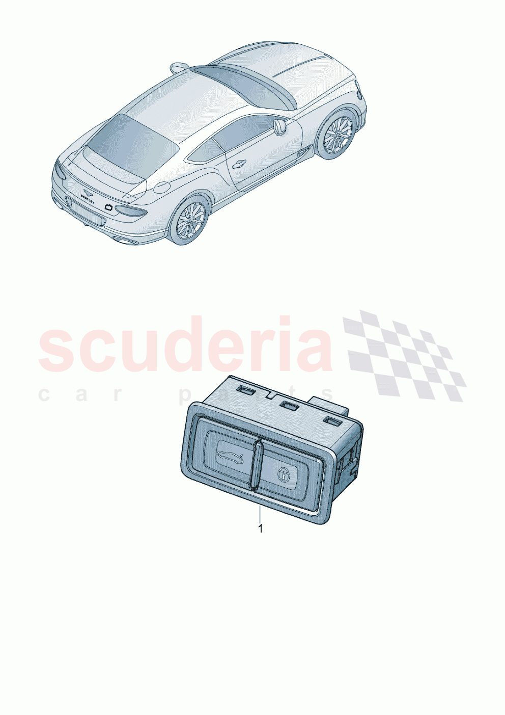 Switches in the luggage comp. of Bentley Bentley New Continental GT (2019-2024)