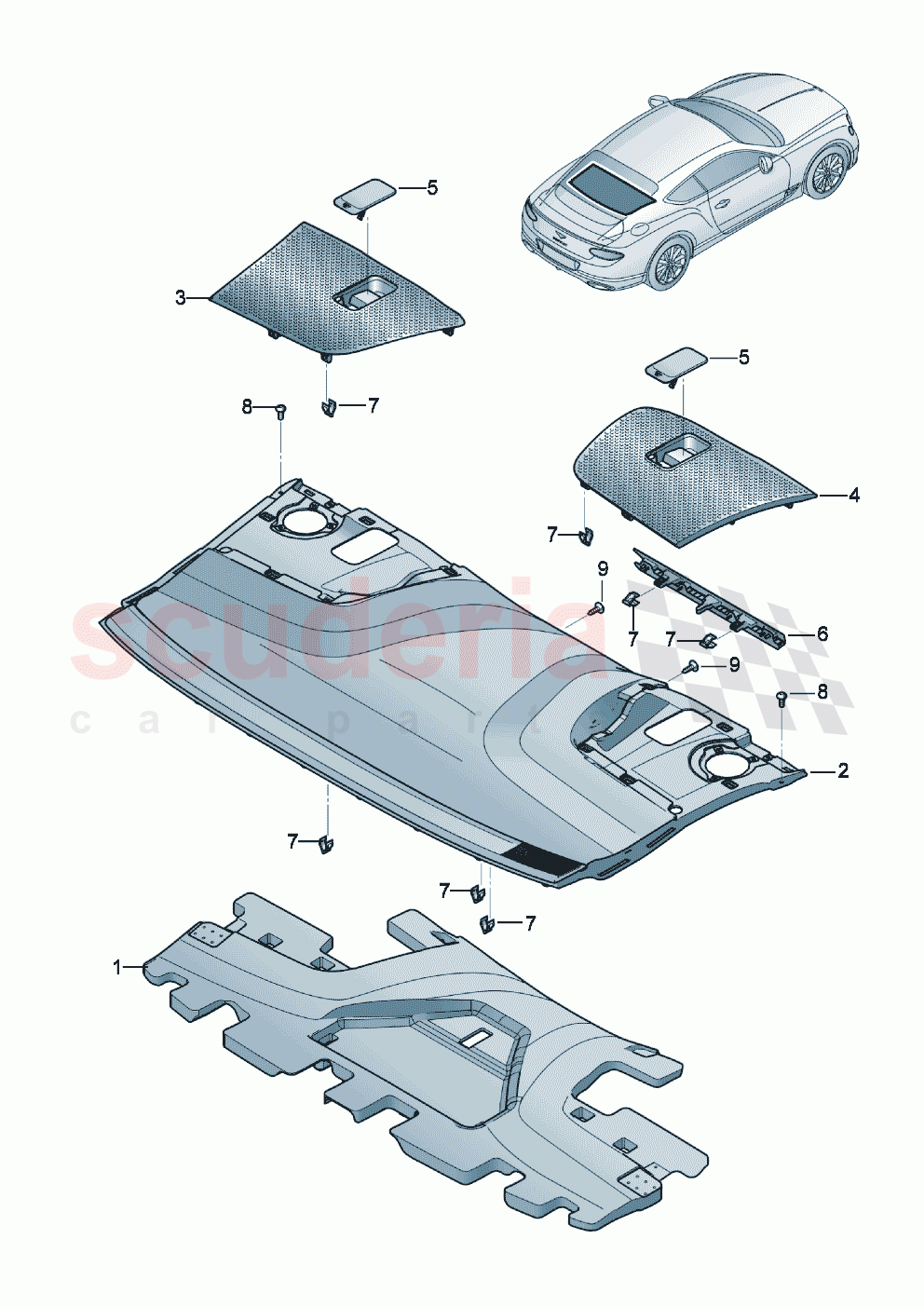 Rear shelf panel of Bentley Bentley New Continental GT (2019-2024)
