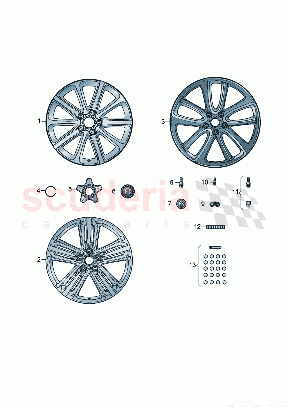 Aluminium rim Hub cap F >> 3S-K-071 415 F >> ZG-K-071 415 of Bentley Bentley New Continental GT (2019-2024)