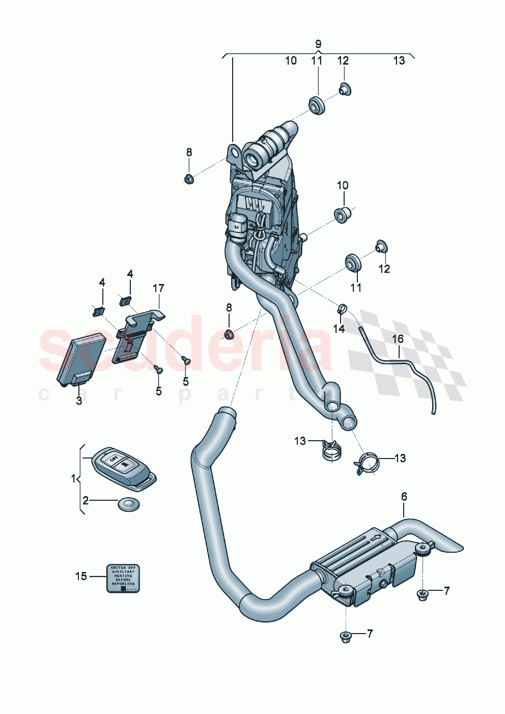 Auxiliary heater for coolant circuit of Bentley Bentley New Flying Spur (2020-2024)