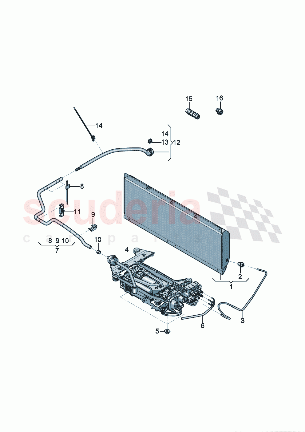 Air supply unit Pressure accumulator Air line connecting parts for self- levelling of Bentley Bentley New Flying Spur (2020-2024)