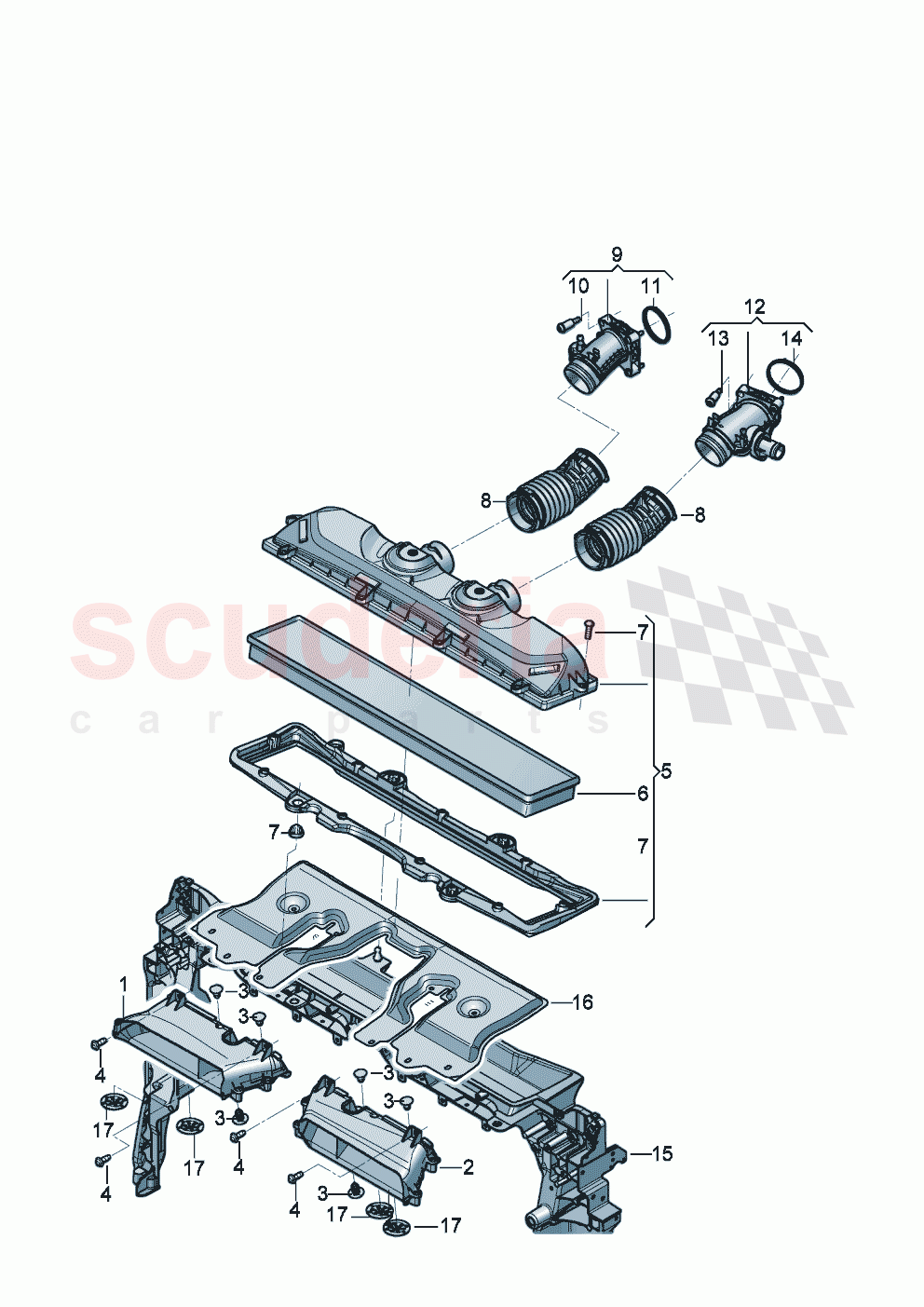 Air filter Intake air duct Intake hose D >> - MJ 2022 of Bentley Bentley New Flying Spur (2020-2024)