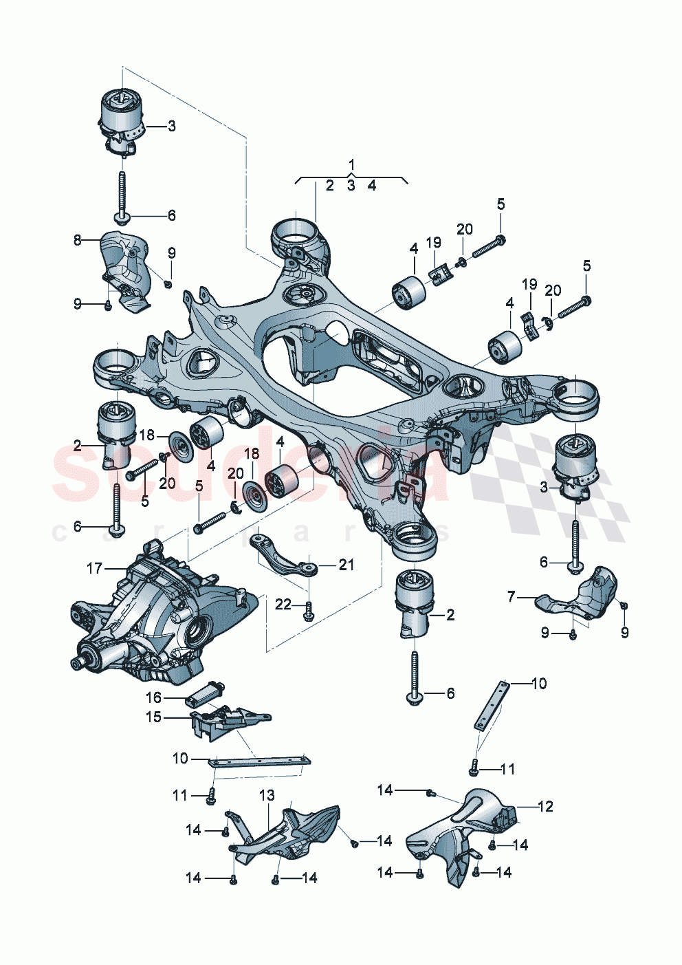 sub-frame with rubber mounting of Bentley Bentley New Flying Spur (2020-2024)