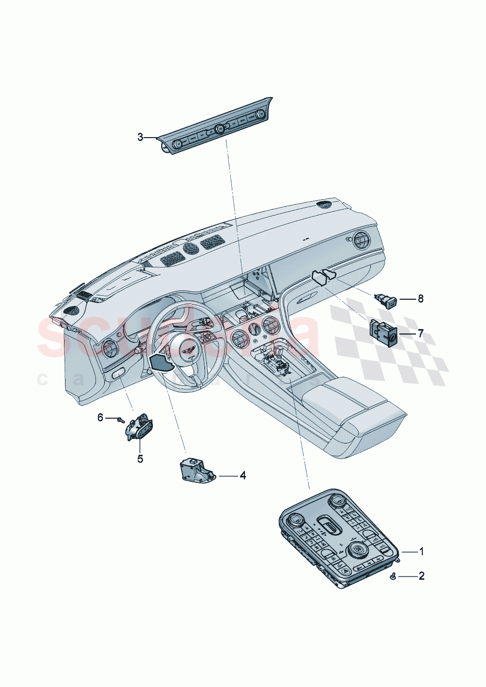switches in dashboard switches in central console of Bentley Bentley New Continental Convertible (2025-2026)
