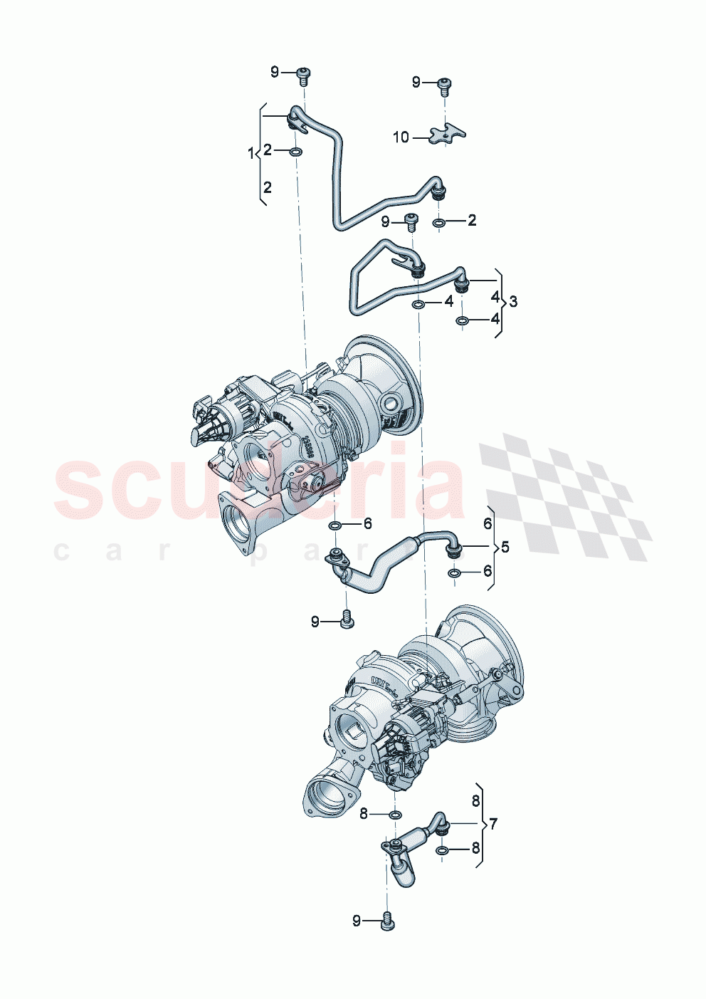 Coolant cooling system for turbocharger of Bentley Bentley New Continental Convertible (2025-2026)