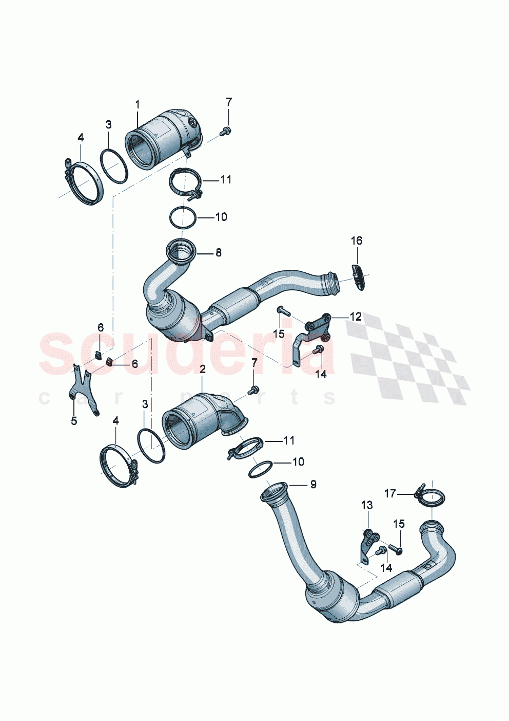 Pre-catalyst Exhaust pipe with catalyst of Bentley Bentley New Continental Convertible (2025-2026)