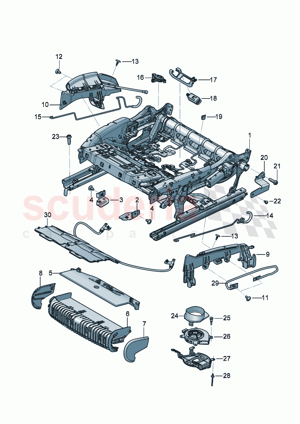 Seat frame (electrically adjustable) of Bentley Bentley New Continental Convertible (2025-2026)