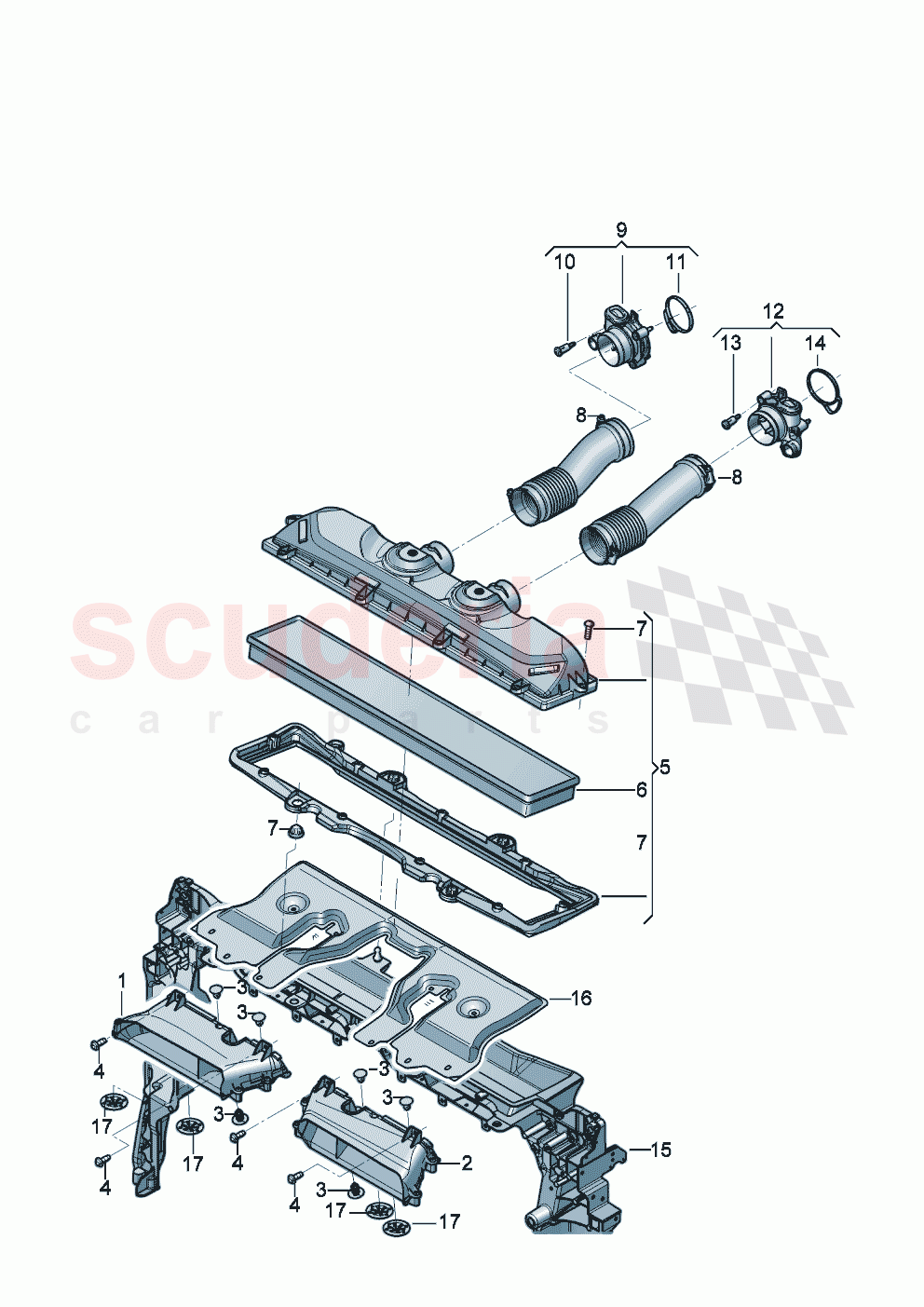Air filter Intake air duct Intake hose of Bentley Bentley New Continental Convertible (2025-2026)