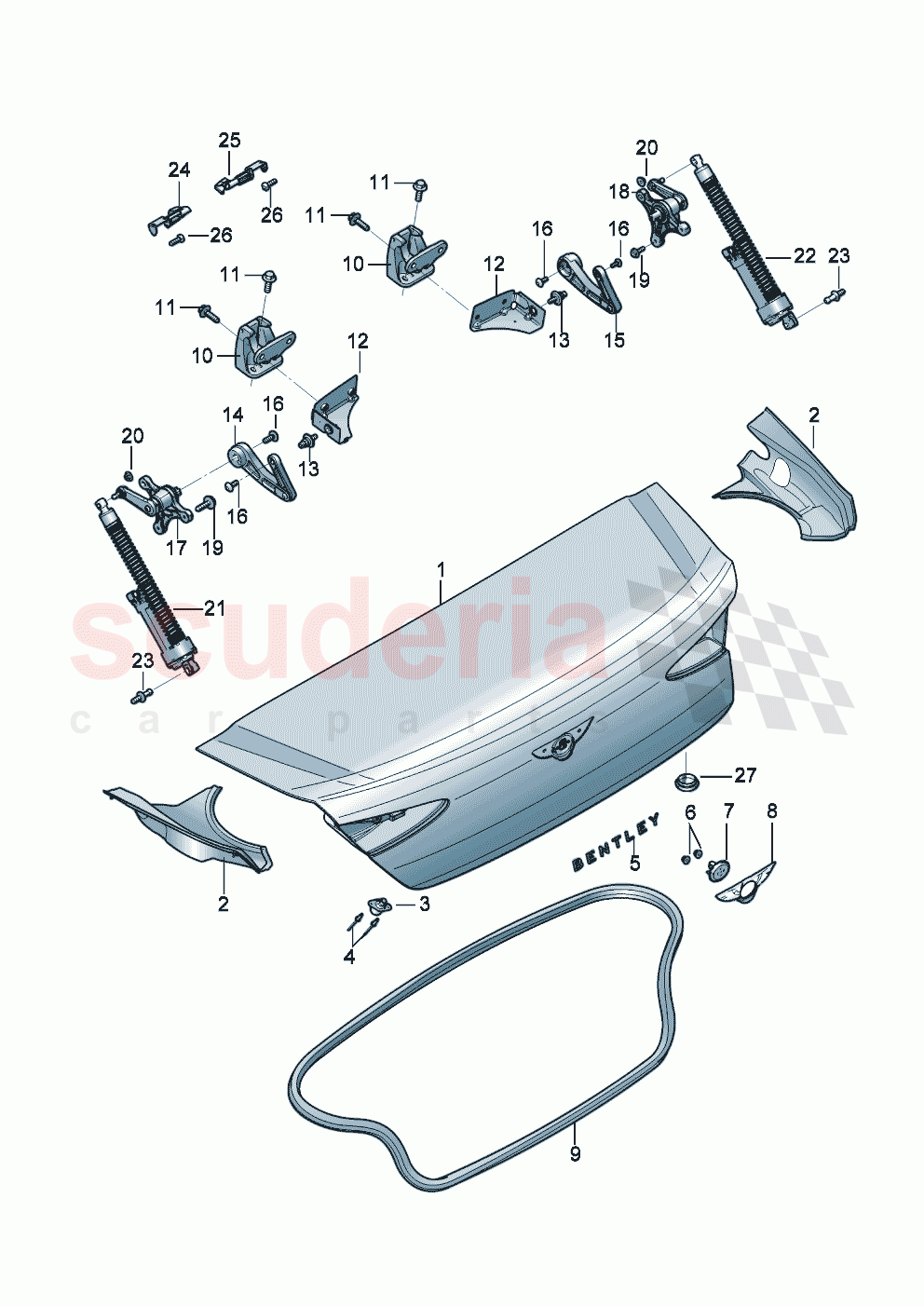 Rear lid of Bentley Bentley New Continental Convertible (2025-2026)