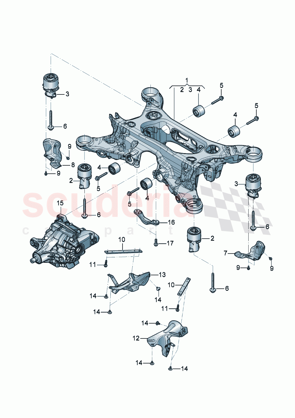 sub-frame with rubber mounting of Bentley Bentley New Continental GT (2025-2026)