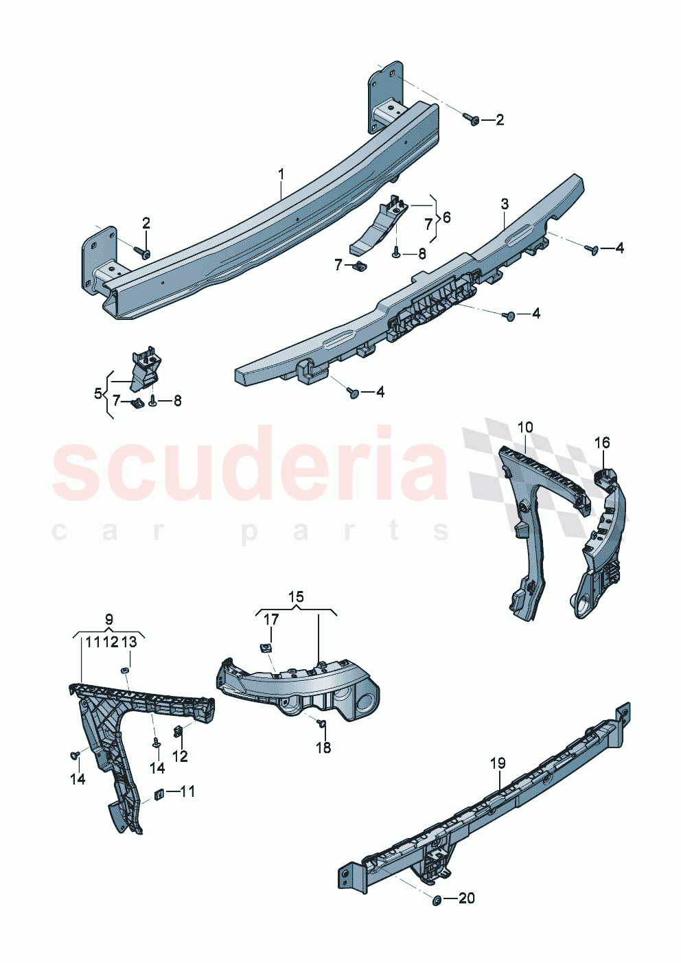 Bumper carrier mounting for bumper of Bentley Bentley New Continental GT (2025-2026)