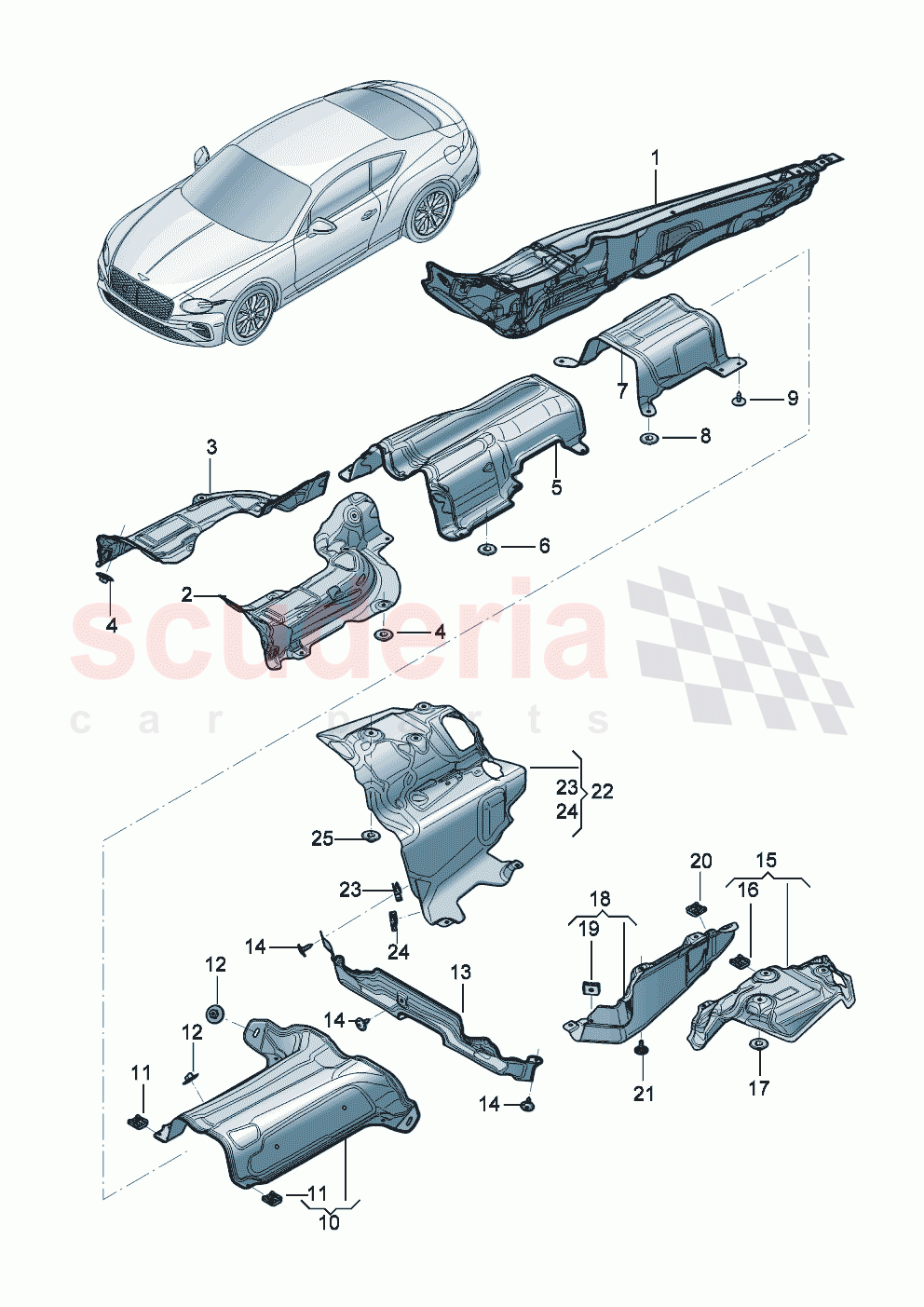 Heat shield of Bentley Bentley New Continental GT (2025-2026)