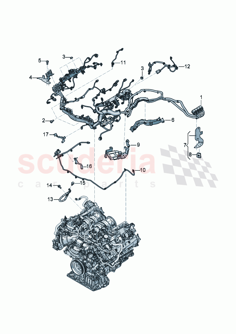 Additional wiring sets Wiring set for engine holder for wiring harness of Bentley Bentley New Flying Spur (2025-2026)