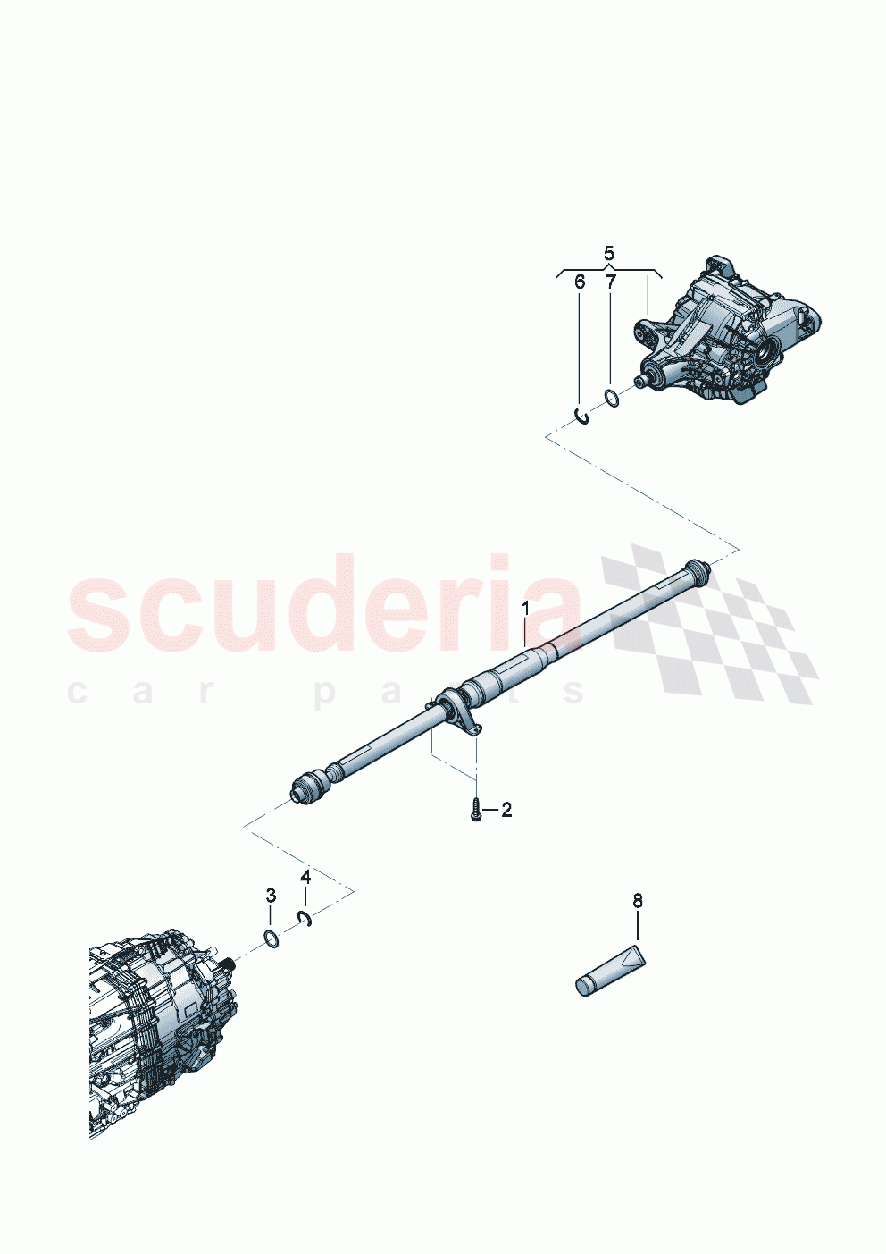 propeller shaft 2-piece with intermediate bearing of Bentley Bentley New Flying Spur (2025-2026)